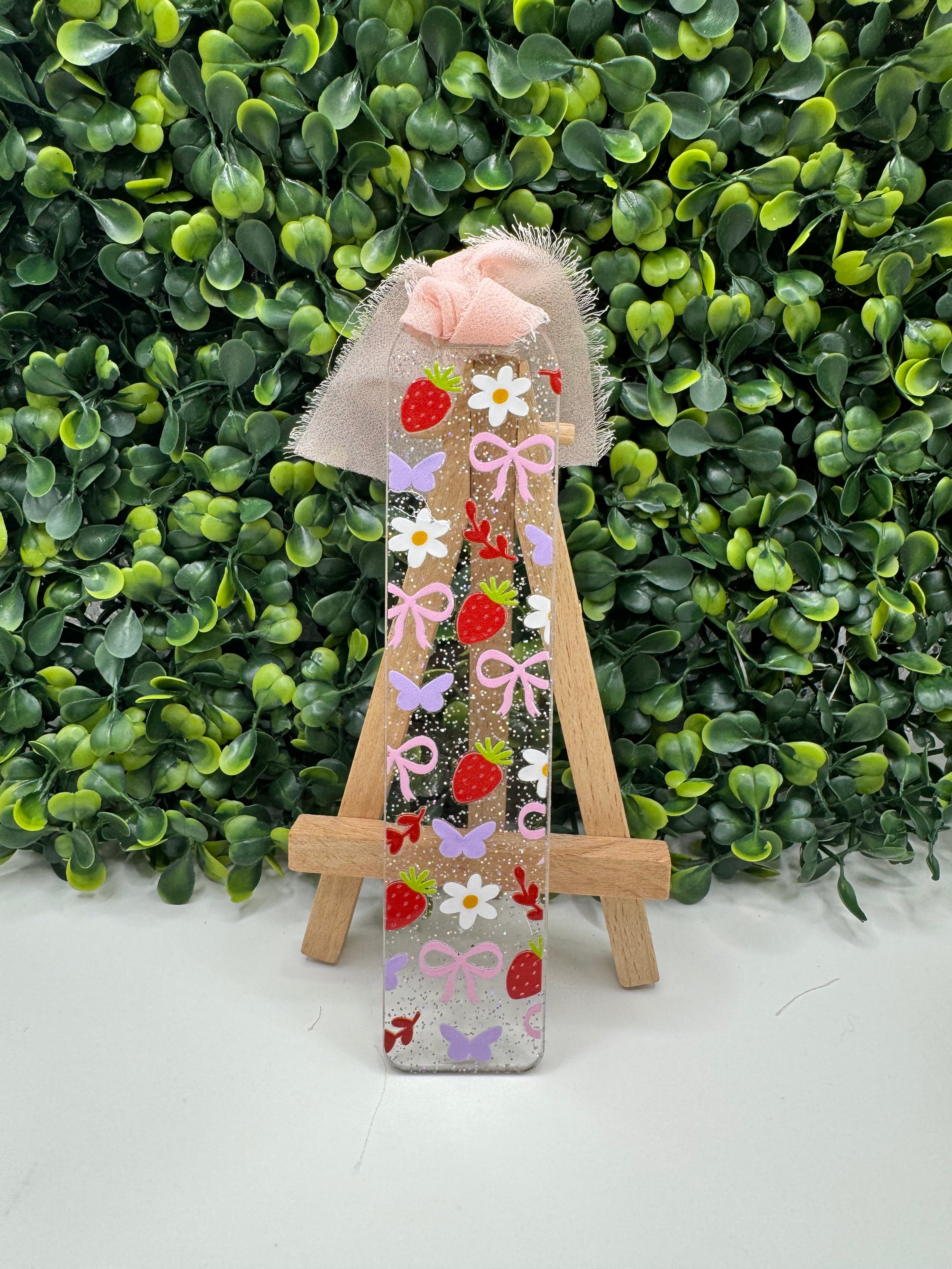 Romantic Strawberry Bookmark