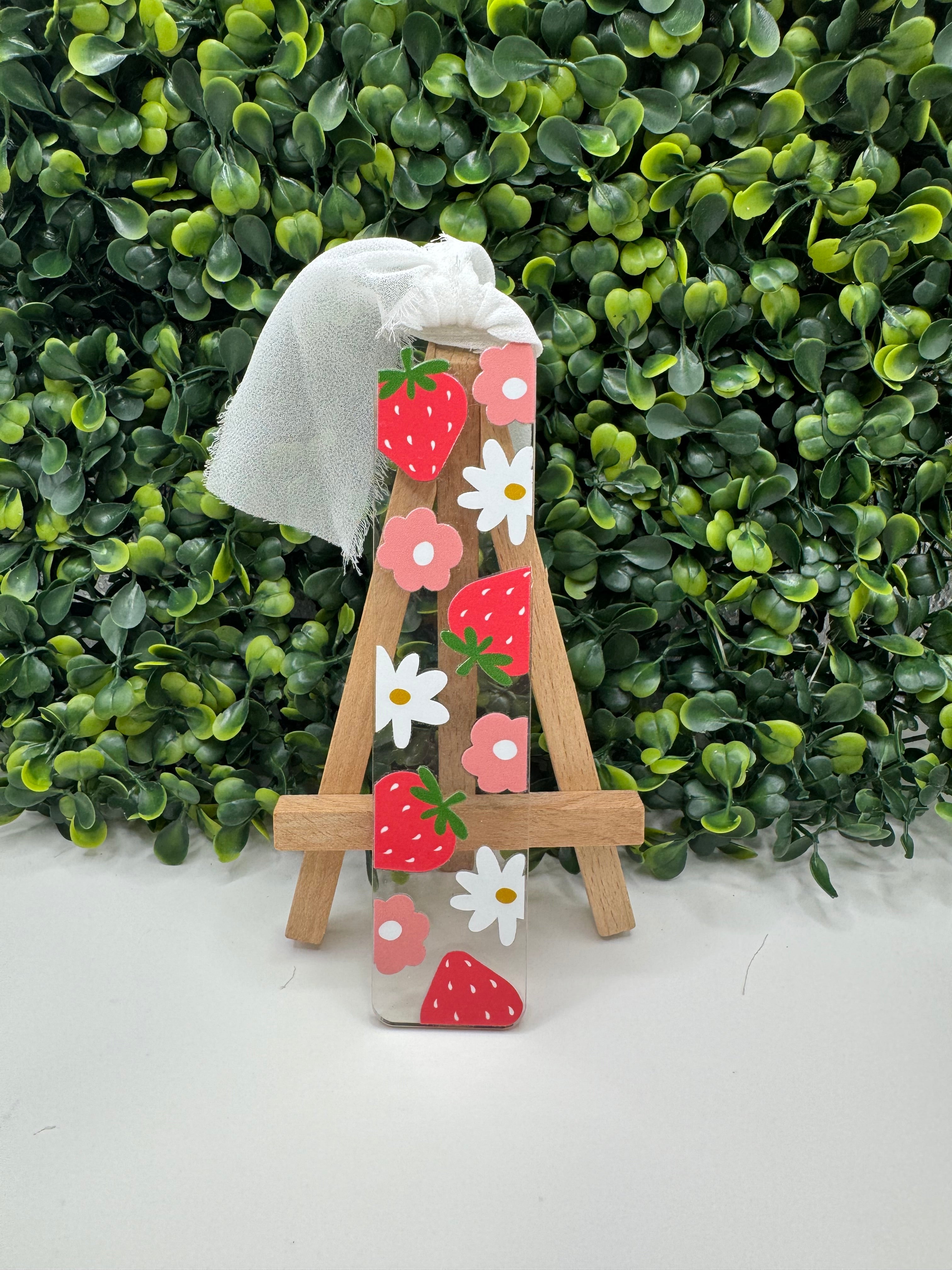 Floral Strawberry Field Bookmark