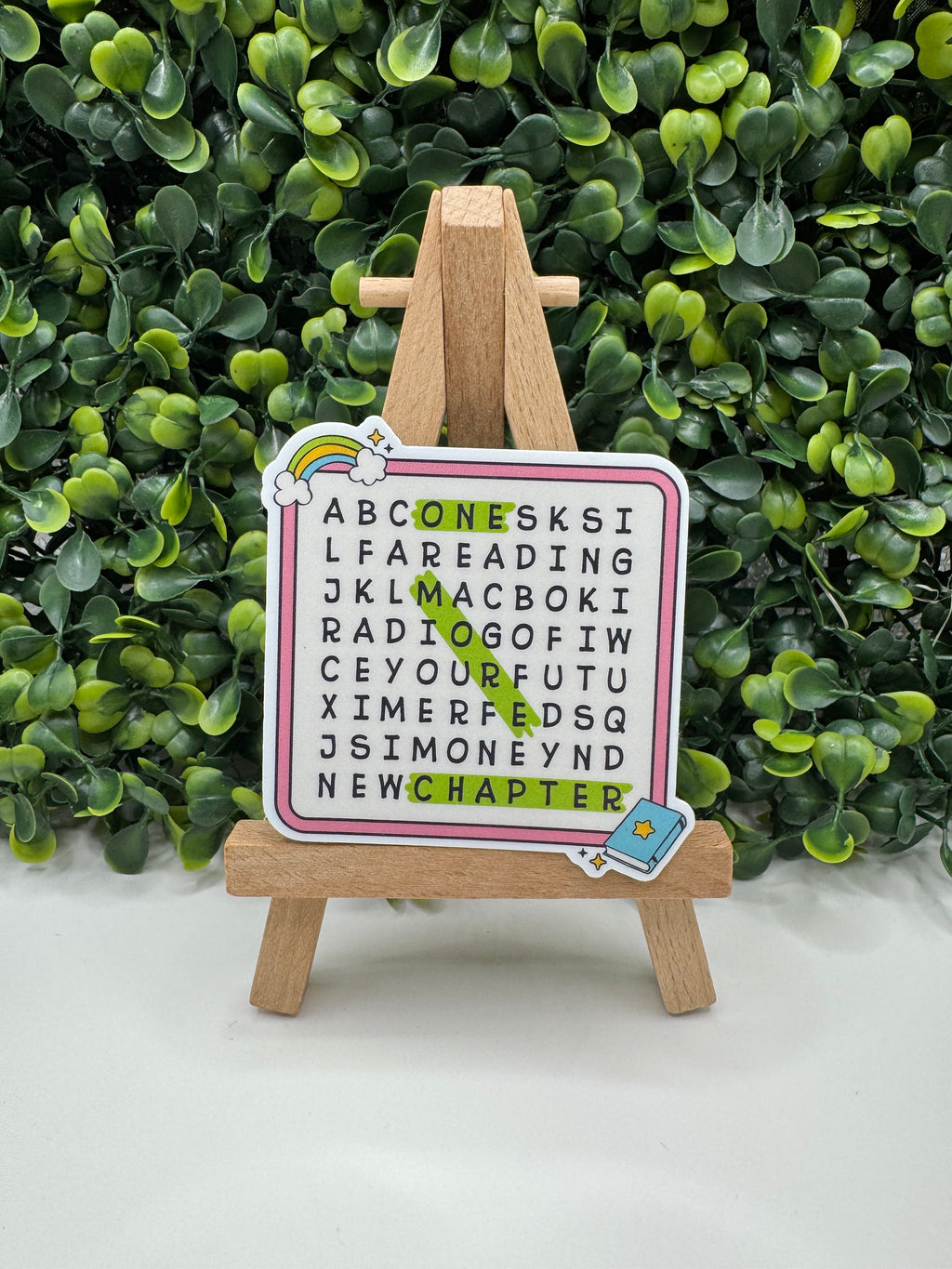 One More Chapter Wordsearch Sticker