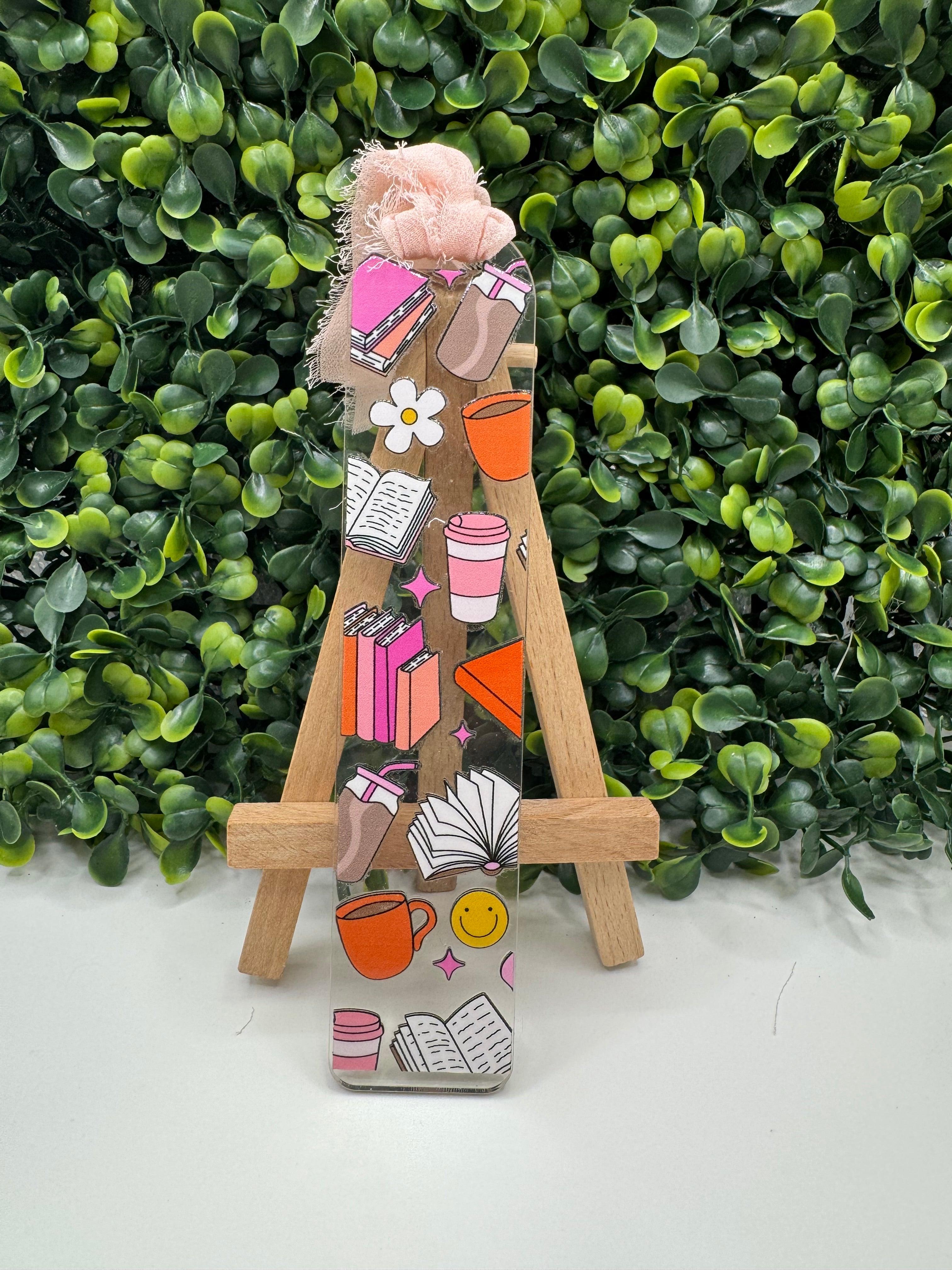 Pink & Orange Book Lover Bookmark