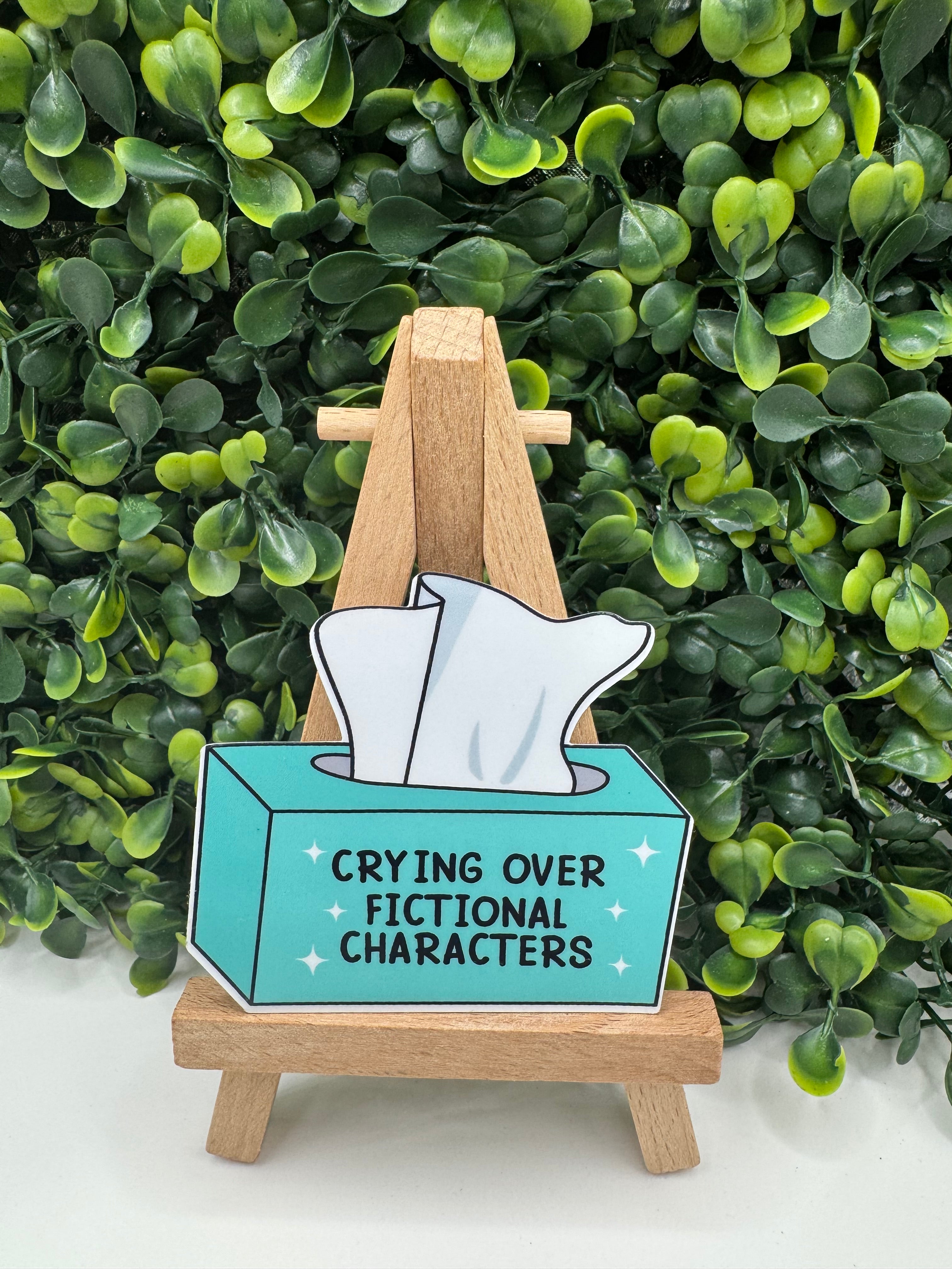 Crying Over Fictional Characters Sticker