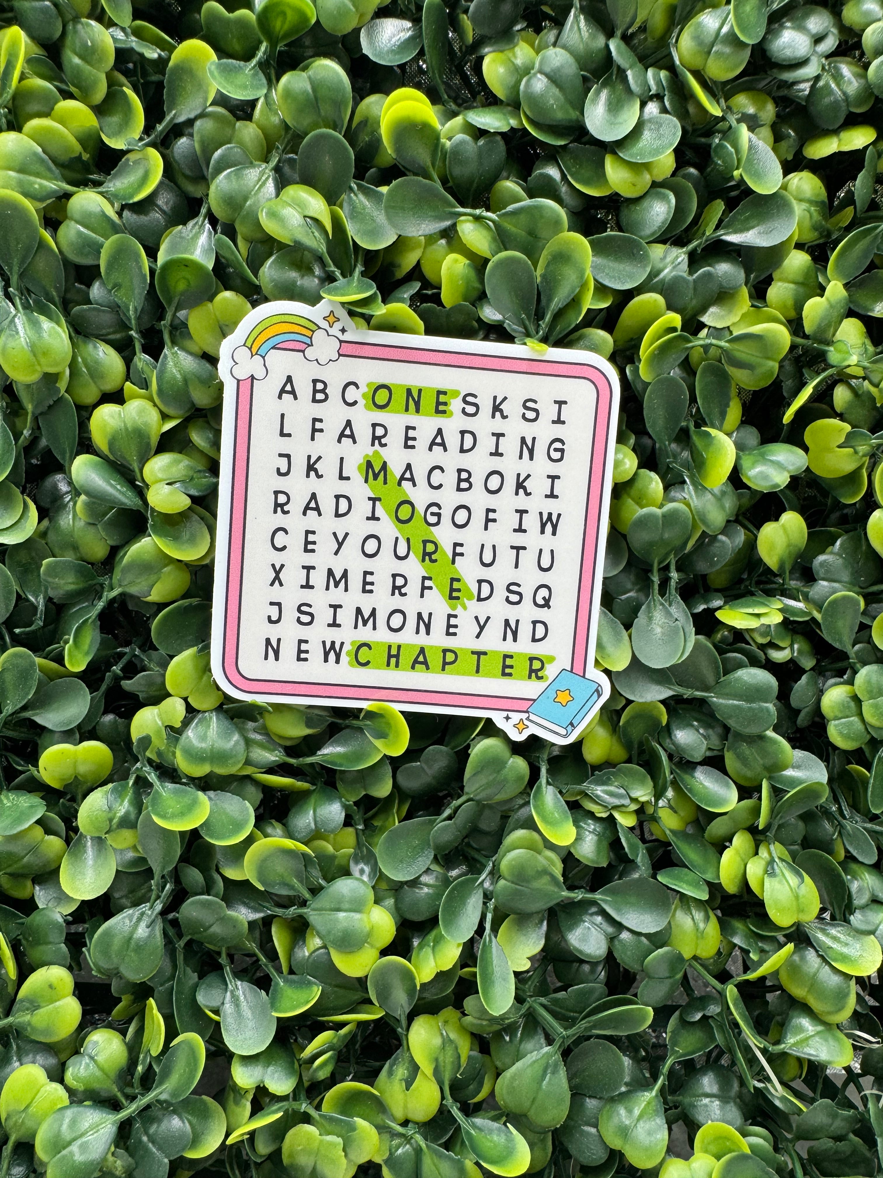 One More Chapter Wordsearch Sticker