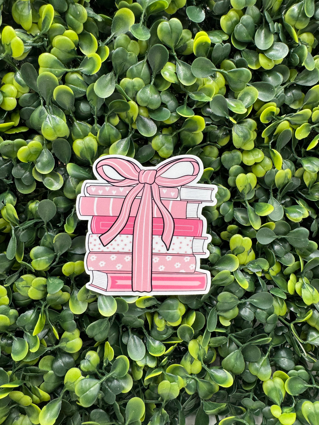 Pink Stacked Books Sticker