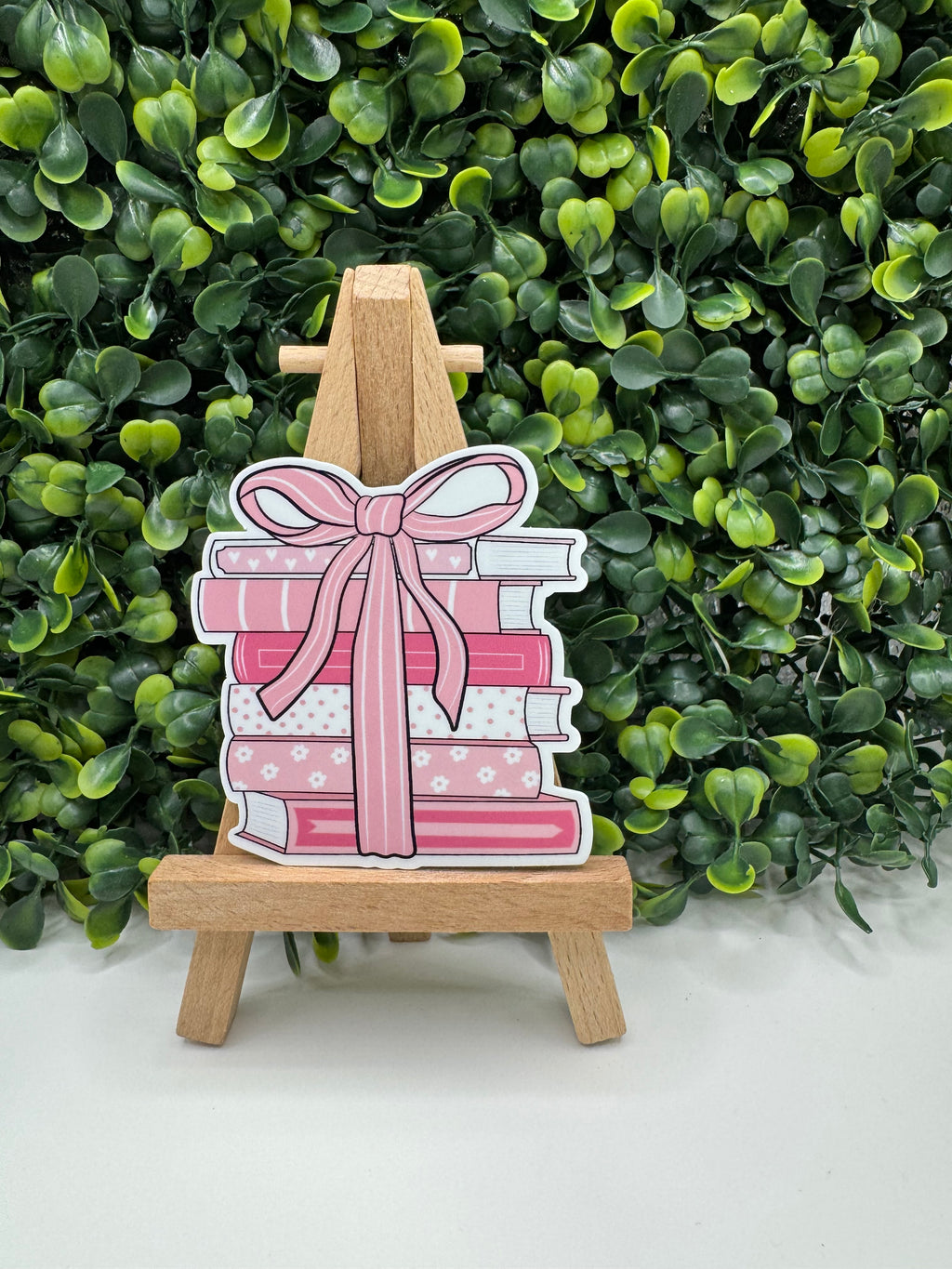 Pink Stacked Books Sticker