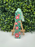 Retro Checkered Flower Bookmark