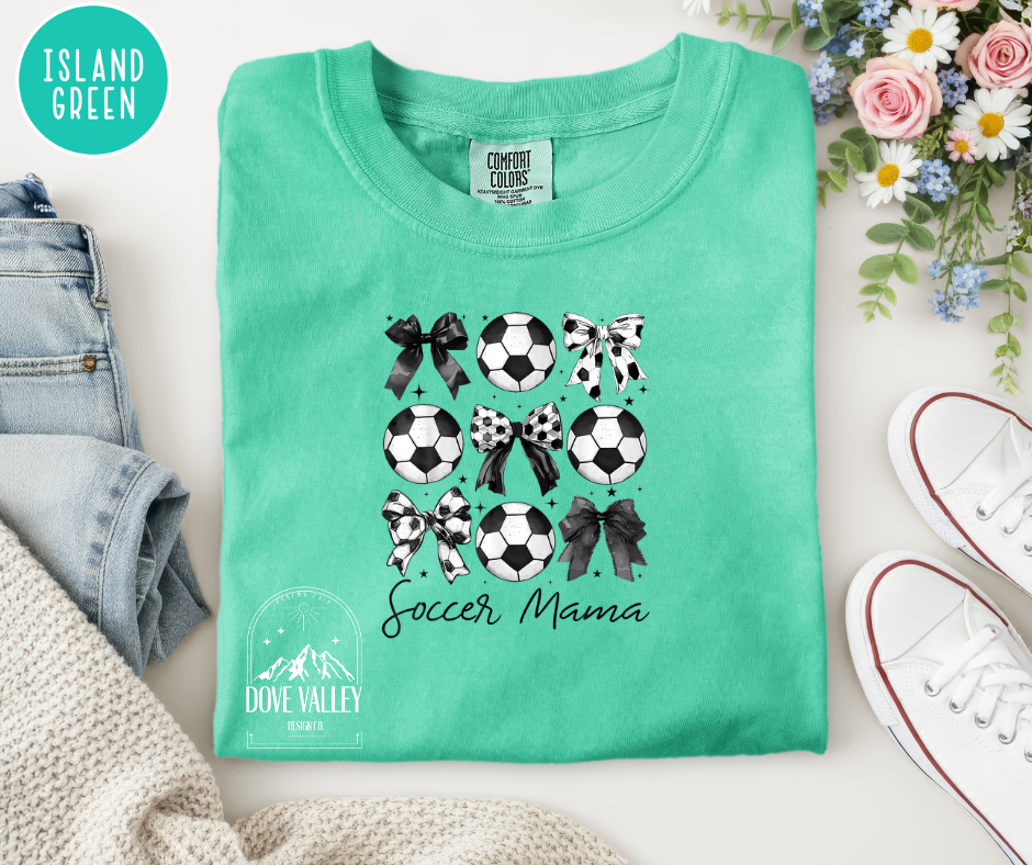 Soccer Mama with Bows T-shirt