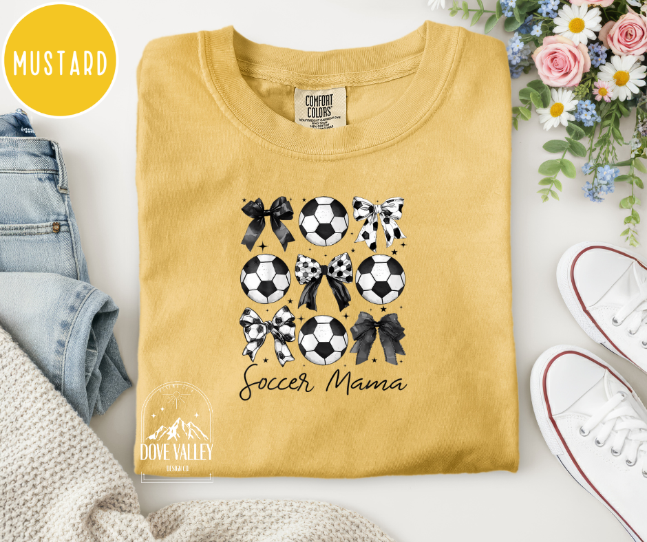 Soccer Mama with Bows T-shirt