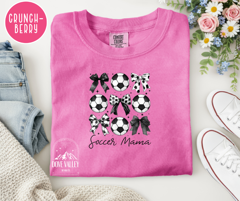 Soccer Mama with Bows T-shirt